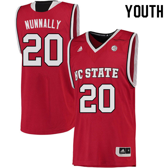 Youth #20 Alex Nunnally NC State Wolfpack College Basketball Jerseys Sale-Red